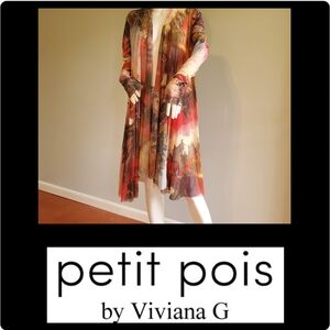 Petit Pois by Viviana G Mesh Duster Multi Color Artwork Sz L-XL